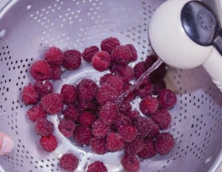 Rinse raspberries before consuming. Do not rinse berries until ready to eat.