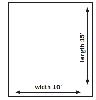 A diagram showing how to calculate the area of a rectangle