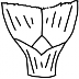 Figure 4. Black and white drawing of leaf sheath characteristics. The leaf sheath is the lower part of the leaf that wraps around the grass stem. The sheath can be closed (fused), open (unfused), or overlapping. Sheaths can be hairy or not. 