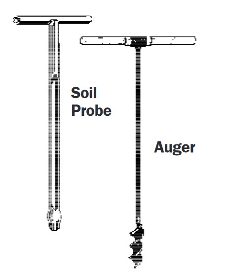 FIGURE 1. Soil sampling hand probe and auger.