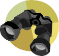 A cartoon image of binoculars