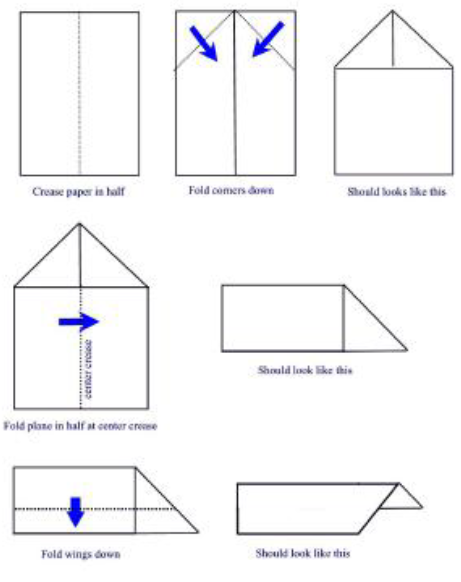 Simple paper airplane template