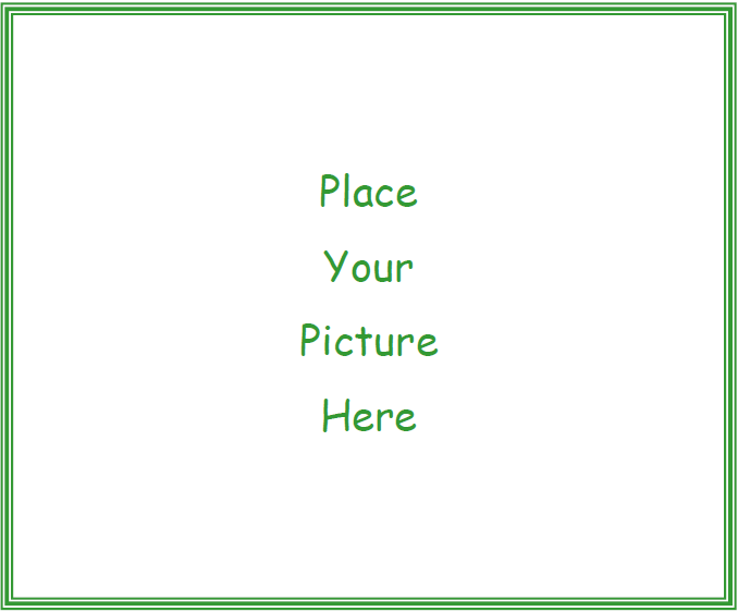 A blank square with a green border and the words 