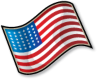 A cartoon image of the American flag