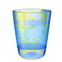 A cartoon image of a glass of water