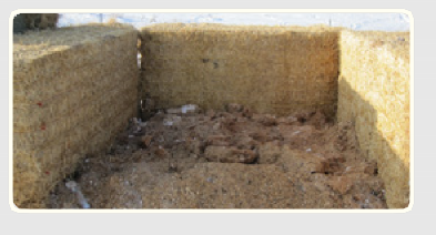 A sample hay bale structure for livestock composting