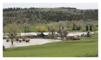 A ranch that is flooded out 