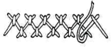 A black and white image of a couched herringbone stitch