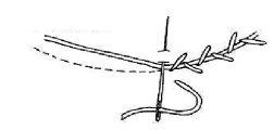 A black and white image of a thorn stitch