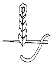 A black and white image of a heavy chain stitch