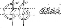 A black and white image of a palestrina stitch