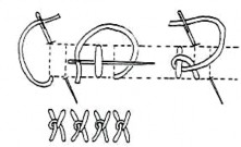 A black and white image of a sienese stitch