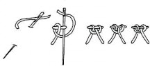 A black and white image of a sorbello stitch