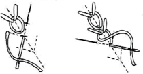 A black and white image of a wheat ear stitch