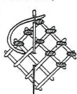 A black and white image of a diagonal filling stitch