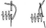 A black and white image of a Roumanian stitch