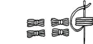 A black and white image of a trellis a fagot filling stitch