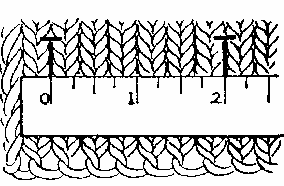 Without stretching, lay knitted sample out flat, put two pins exactly 2 inches apart, and count the stitches between.