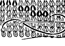 A black and white hand drawn image of a duplicate stitch