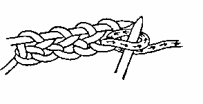 When a new stitch is drawn out, (do not pull the old stitch off the left needle.